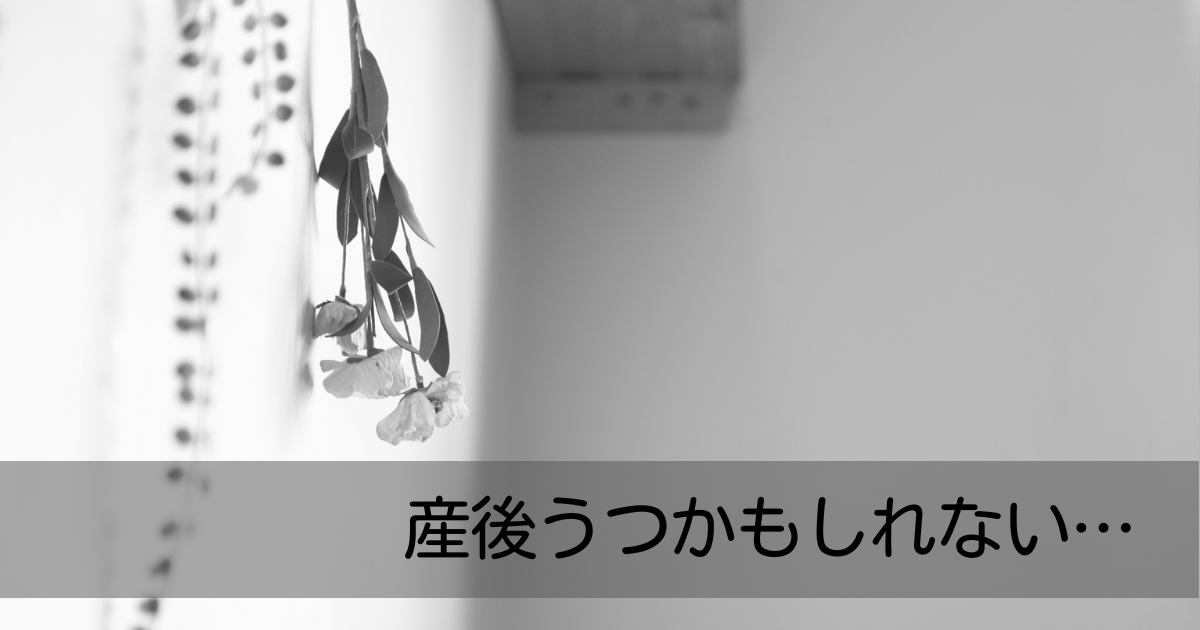 産後うつかもしれない